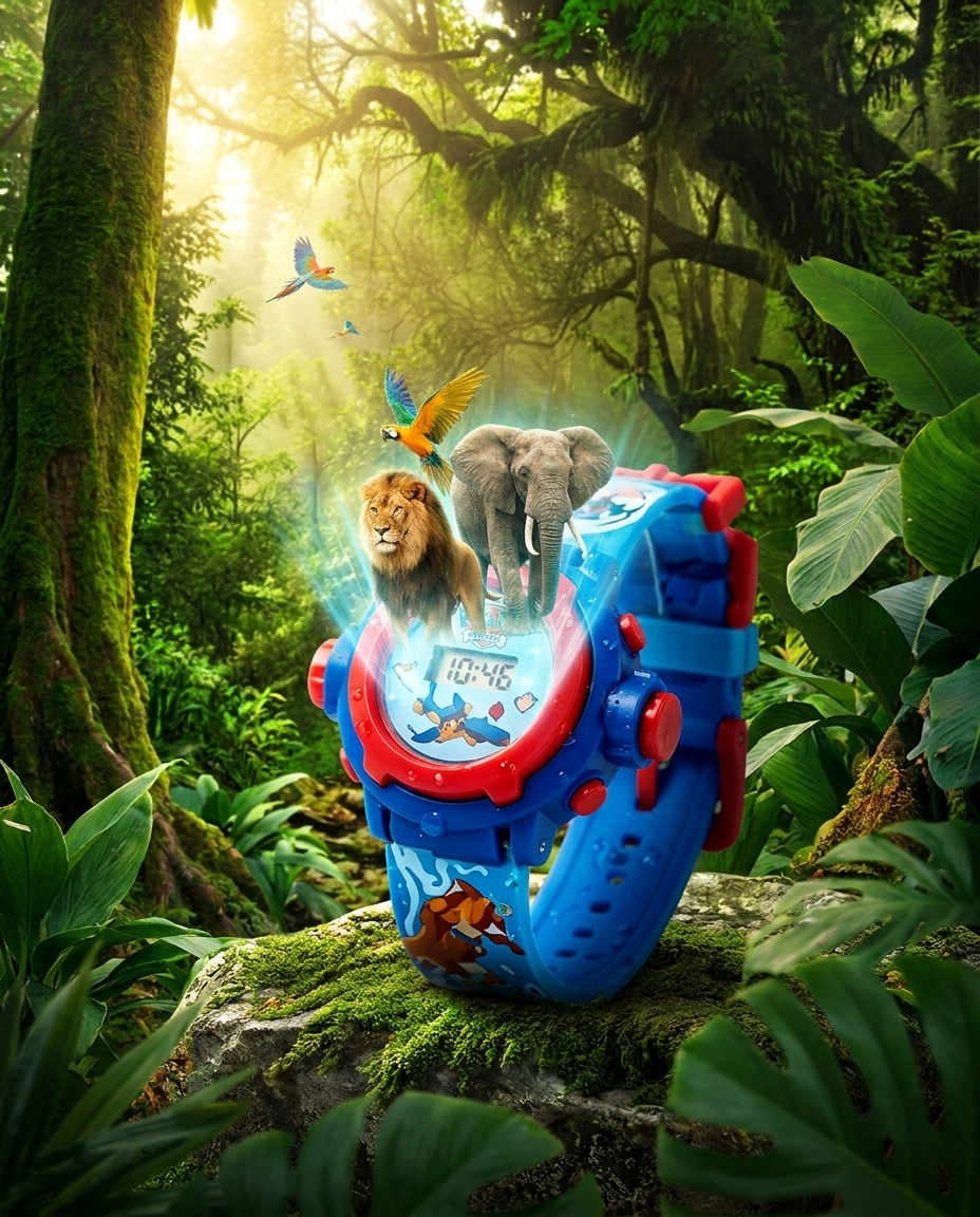 ZooTime River Quest blauw horloge in jungle