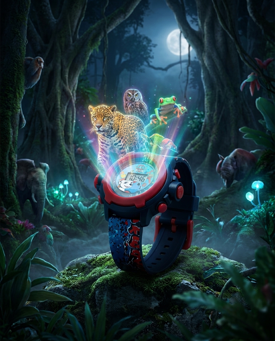ZooTime nacht horloge jungle
